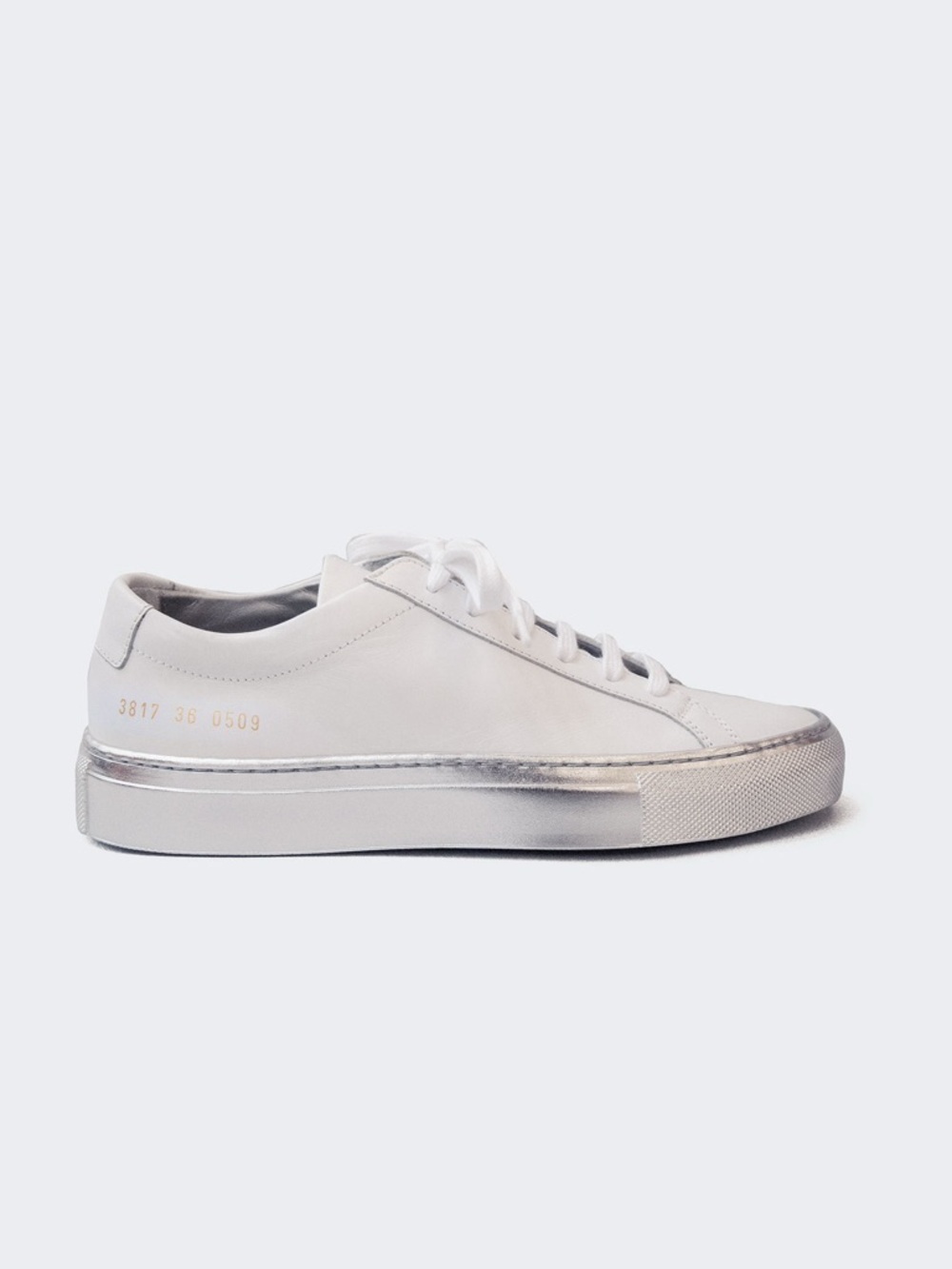 Common Projects White Leather Sneakers with Silver Accents